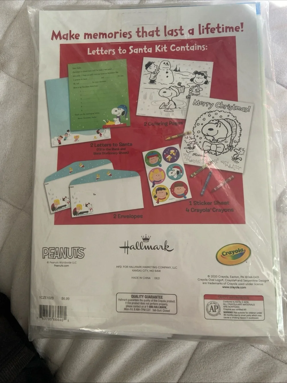 Hallmark Peanuts Letters to Santa Kit - Red, Green, Blue